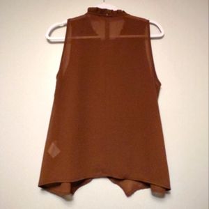 Suzy D Floaty Sleeveless Top Camel